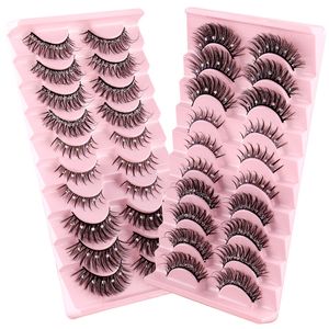 Natuurlijke dikke wimpersuitbreidingen pluizig volume diamant volledige strip wimpers dramatische piekerige faux nertsen wimpers voor podiummake -up