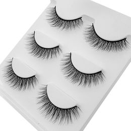 Naturel Épais Faux Cils Doux Et Délicat Bouclés Entrecroisé Fabriqué À La Main Réutilisable Multicouche 3D Faux Cils Extensions Yeux Accessoire De Maquillage