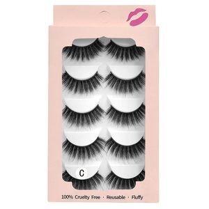 Extensions de cils de vison épais naturels lumière douce réutilisable à la main multicouche 3D faux cils bande complète accessoire de maquillage de cils pour les yeux