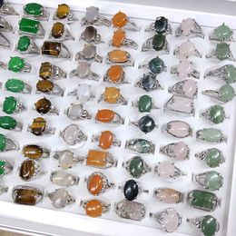 Natural tiger eye stone agate jade gemstone ring Hybrid models many size Lady/girl Fashion jewelry mix style 100pcs/lot 10 color selection