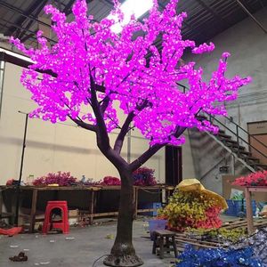 Tronc d'arbre naturel LED, fleurs de cerisier artificielles, lampe lumineuse pour arbre de Noël, 1,5 m ~ 3 m de hauteur, 110/220 V, imperméable à la pluie, décorations de jardin féerique, fête