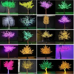 Tronc d'arbre naturel LED, fleurs de cerisier artificielles, lumière d'arbre de noël, hauteur 1.8m ~ 3.5m, couleur RVB, résistant à la pluie, utilisation en extérieur