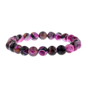 Pulseras de piedra volcánica natural 8 mm Mujeres Hebras de cuentas Colorido 7 Chakra Yoga Balance Beads Buda Oración Pulsera elástica Moda Hombres Joyería Regalos al por mayor