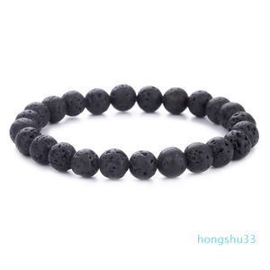 Natuurlijke vulkanische stenen mode-accessoires tijger oog scrub rots vulkanische drop etherische olie lava yoga elastische touw armband