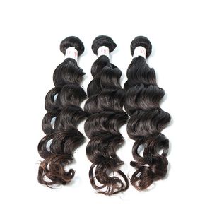 El cabello humano de la onda natural lía productos camboyanos sin procesar 100% virginales del cabello humano de la venta al por mayor de la fábrica