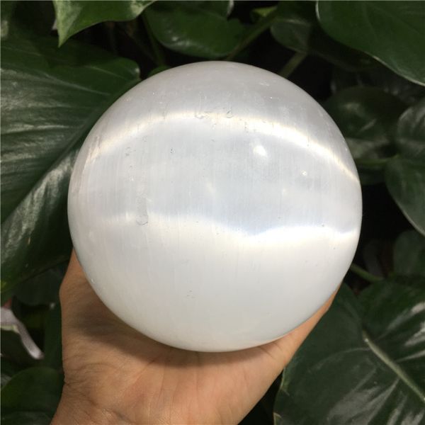 Flash blanc naturel gypse sphère de sélénite balle cristal énergie pierre gemme reiki chakra curain masseur cadeau