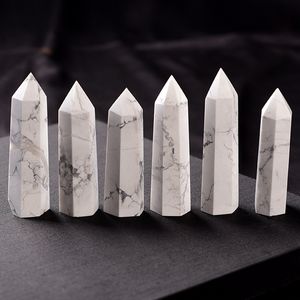 Natuurlijk wit-turquoise Crystal Quartz Tower Quartz Point White Crystal Stone Obelisk Wand Healing Crystal 6.5-8cm