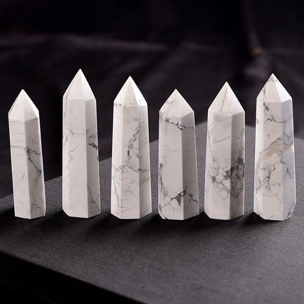 Tour de Quartz en cristal blanc-turquoise naturel, pointe de Quartz, pierre de cristal blanc, baguette d'obélisque, cristal de guérison 65-8cm Fxvdp