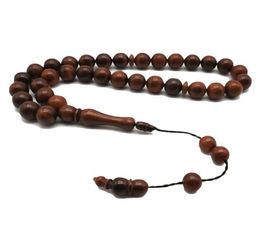 Cocinero de madera natural Tasbih Man039s Misbaha cuentas de oración 33 cuentas 2 TAMAÑO Rosario Y2007308903648