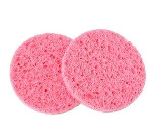 Natuurlijke houtvezel gezicht wassen reiniging spons schoonheid make-up gereedschap accessoires ronde watermeloen rood 7,0 cm dia