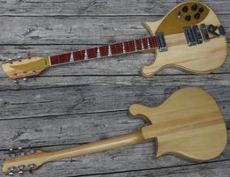 Natuurlijk houten gitaarmodel 620 21 frets Mono Output Ric Natural Electric Guitars Triangle White Pearl Inlay 3 Toaster Pickups