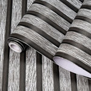Natuurlijk hout zelfklevende waterdichte vinyl verwijderbaar wandpapier voor wanddecor slaapkamer peeling en stokbehang grijze houten lamellen