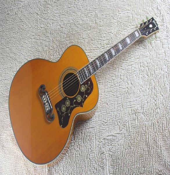 Wood Natural SJ200 Guitare acoustique Guitare solide Solide Solid Solid Spruce côté Tiger Stripes4670634