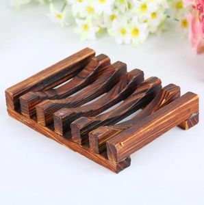 Natuurlijke houten bamboe zeep Dish Tray Holder Storings Soap Rack Plaat Doos Container voor Bad Douchebord badkamer FY4366 U0304