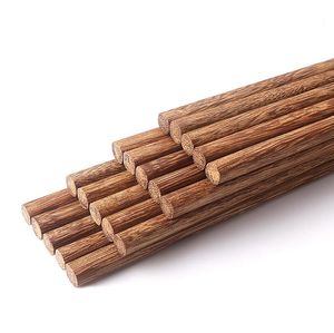 Baguettes en bois naturel sans laque cire vaisselle vaisselle Style classique chinois sushi-baguettes réutilisables SN16