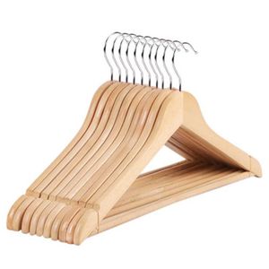 Natuurlijke houten kleerhanger jas hangers voor droge en natte dubbele doek Doel rek antislip opslag houders leverancier