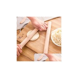 Rouleau à pâtisserie en bois naturel Fondant gâteau décoration outil de cuisine Durable rouleau de pâte antiadhésif de haute qualité 0 74Bx B Dhogr