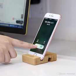 Natuurlijke houten single slot aangepaste logo draagbare mobiele telefoon houders voor iPhone 11 12 pro
