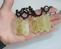 Collier pendentif en cristal de Quartz Citrine jaune naturel, pierre de roche Chakra de guérison 310o8558171