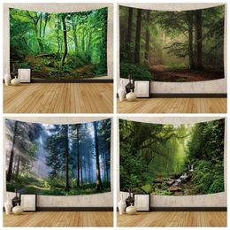 Nature paysage tapisserie belle forêt tropicale tenture murale Hippie chambre salon collège dortoir décorations pour la maison 240110