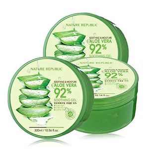 Nature Republic NOUVEAU GEL d'ALOE VERA hydratant apaisant à 92 % (300 ml) 10,56 onces liquides après soleil réparateur Gel d'aloe vera blanchissant anti-âge