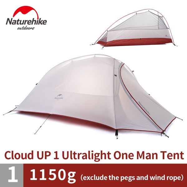 NatureHike 1 personne Dome Tente à double couche Camping en plein air Ultralight 20D Silicone Tente NH15T001-T