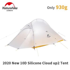 Naturehike 930g 10D Upgrade Cloud Up Camping Tent Ultralight 2 Presons Outdoor Silicone Randonnée avec tapis gratuit Tentes et abris