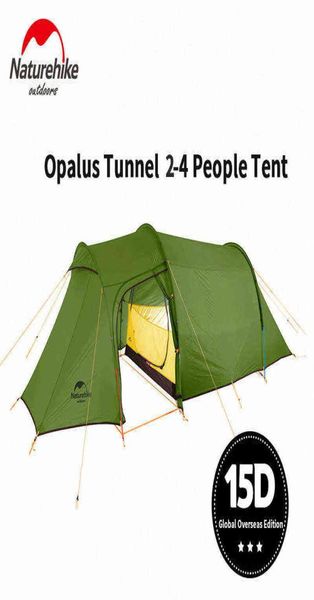 Tente de Camping Naturehike Opalus Tunnel 24 personnes tente 4 saisons ultralégère imperméable 15D20D210T tente touristique en tissu avec tapis H8904009