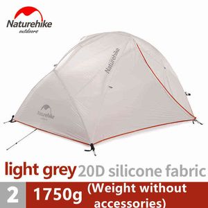 Tente Naturehike Tente de camping Star River améliorée ultralégère pour 2 personnes 4 saisons 20D Tente en silicone avec tapis gratuit NH17T012-T H220419