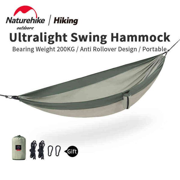 Naturehike Ultralight 1/2 Personnes Swing Hamac Portable 600g Anti Rollover Outdoor Forest Camping Hamac 200kg Portant Poids H220419