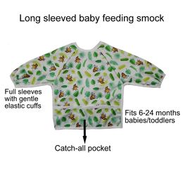 Naughtybaby Babs impermeables para la ropa que come ropa para niños mangas largas alimentando babero delantero bebé vaquero bebé 20pcs/lote 240429