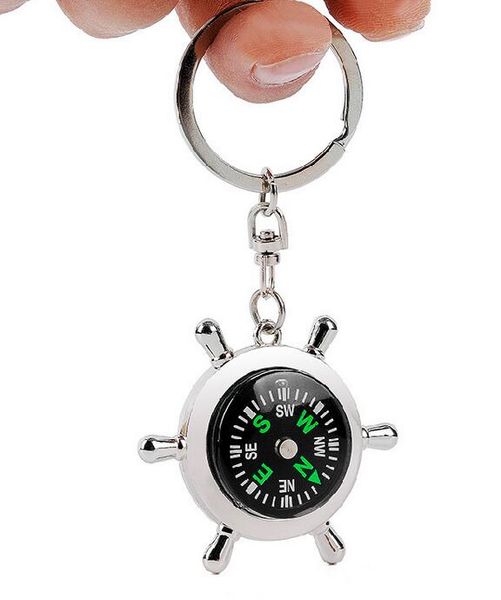 Nautique Helm Boussole Keychain pour la mode de la voiture Porte-clés Anneaux Alliage Accrocher Charmes Nouveauté En Gros Créatif Multi-fonction Accessoires DHL