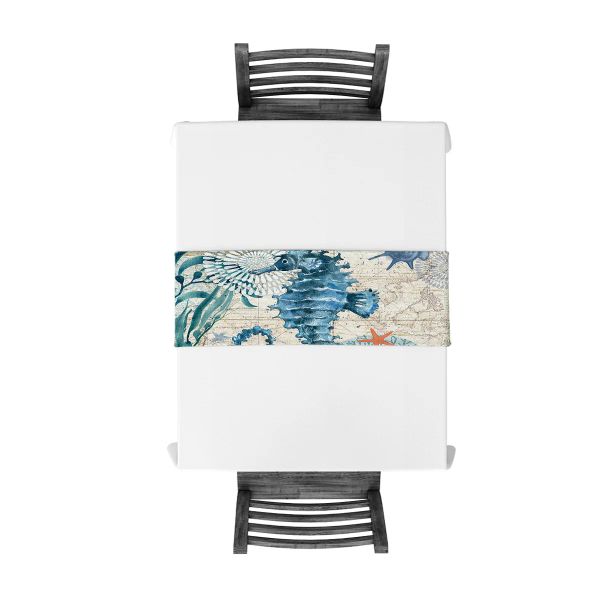 Style Nautical Seahorse Marine Life Modern Table Runner pour le mariage Party Chirstmas Floral Nappeur Home Decoration