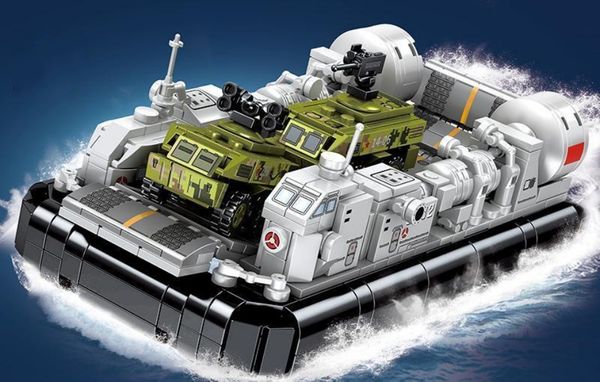 Naval buque construye bandeja de bloque 686pcs cojines de aire de desembarco bloques de construcción kit de construcción 202048 figura militar juguetes para niños juguete de ladrillo para niños regalo de Navidad