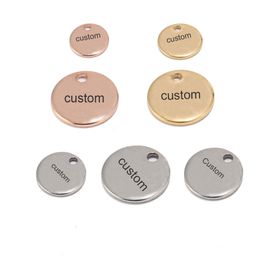 Navel Bell Button Rings 100st GoldRose Gold 6mm8mm10mm RVS Blank Stamping Dog Tags Charms Gepersonaliseerd met woorden 230727