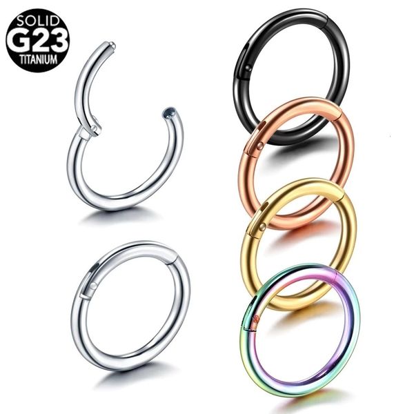 Anneaux de bouton de cloche de nombril 10pcs / lot G23 Anneaux de septum de nez ouvert petit septum Piercing Boucles d'oreilles nez femmes hommes au nez d'oreille bijoux de piercing 230703