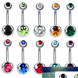 Navel Bell Button Rings 10 stks/partij Rvs Piercings Strass Buik Ombligo Ball Nombril Y Lichaam Sieraden Fabriek P Dhgarden Dhurq