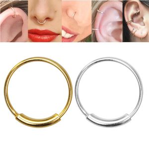 Anneaux de bouton de cloche de nombril 16pcslot anneau de nez en argent sterling 925 22 G piercing nez cerceau bijoux de corps 230729