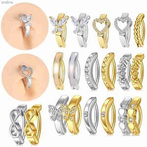 Nombril Bell Button Rings 1PC 14G en acier inoxydable nombril Clicker amour coeur papillon nombril Barbell anneaux bijoux cuivre ventre piercing anneau 10MM YQ240125