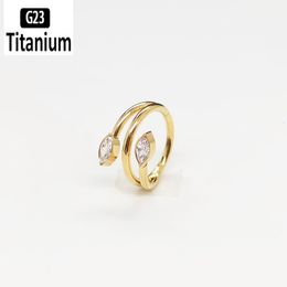 Nombril Cloche Bouton Anneaux 1 PC ASTM 36 Piercing Clicker Boucles D'oreilles Nez Septum Placage Or CZ Zircon Tragus Lèvre Oreille Goujons Corps Bijoux 16G 230628