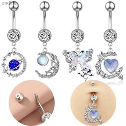 Nombril Bell Button Rings 1 pièces en acier inoxydable papillon Piercing nombril anneau bouton nombril Piercing corps accessoires bijoux fournitures décoratives YQ240125