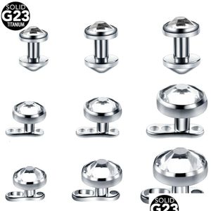 Anneaux de bouton de cloche de nombril 20pcs / lot G23 Micro Dermal Anchor Top Ensemble de base Piercing E dans la peau Piercings Body Jewelry Drop Livrot Dhxzu