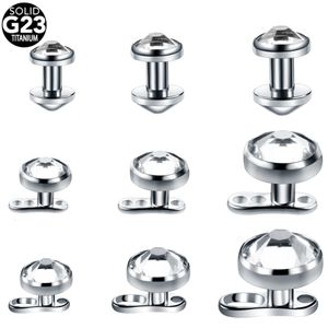 Anillos de botón de campana del ombligo 20 unids / lote G23 Micro Dermal Anchor Top Set con base Perforación dérmica Ocultar en la piel Anillos dérmicos Piercings Joyería del cuerpo 230905