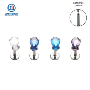 Navel Bell Button Rings ASTM 36 Intern Schroefdraad Zirkoon Labret Lip Tragus Kraakbeen Helix Oorbellen Body Piercing Sieraden 230628