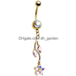 Navel Bell Button Rings Body Sieraden Alloy Belly Ring Fashion Punctuure Navels Dance Women Gold Sliver 3 2HZB Q2 Drop Delive Dhgarden DHFA0