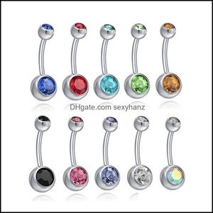 Navel Bell Button Rings Body Jewelry European en American Fashion Titanium Steel Ring Nail Piercing Buckle247 T2 Drop Delivery 2021 H9nfi