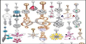 Nombel Bell Button Anneaux Body Jewelry Fashion Sangle Belly Ring Mix Style Piercing For Women Drop Deliver 2021 Oipub4989324