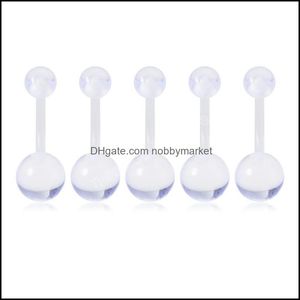 Navel Bell Button Rings Body Sieraden Transparante Belly Ring Acryl Clear Piercing Bar Set voor Dames Flexibele Nombril Stud Barbell Drop De