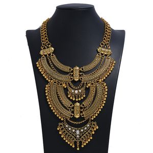 Nombril Bell Button Anneaux Bohème Vintage Grand Collier Ras Du Cou Femme Déclaration Ethnique Gypsy Maxi Pendentifs Style Indien Pour Les Femmes 230830