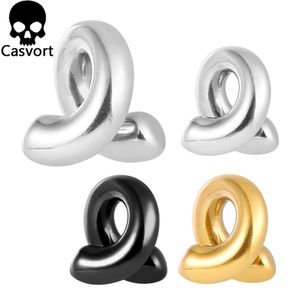 Navel Bell Button Rings Casvort 2 STUKS 0g 8mm Fashion Coil Oor Gewichten Hangers Oordopjes Zadel Pluggen 316 Roestvrij Staal Piercing Vrouwen Body Sieraden 230703